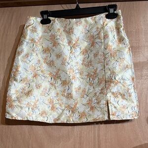 Lulu's Cream Floral Mini Skirt